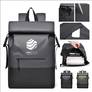 Waterproof PU Fabric Roll Top Backpack